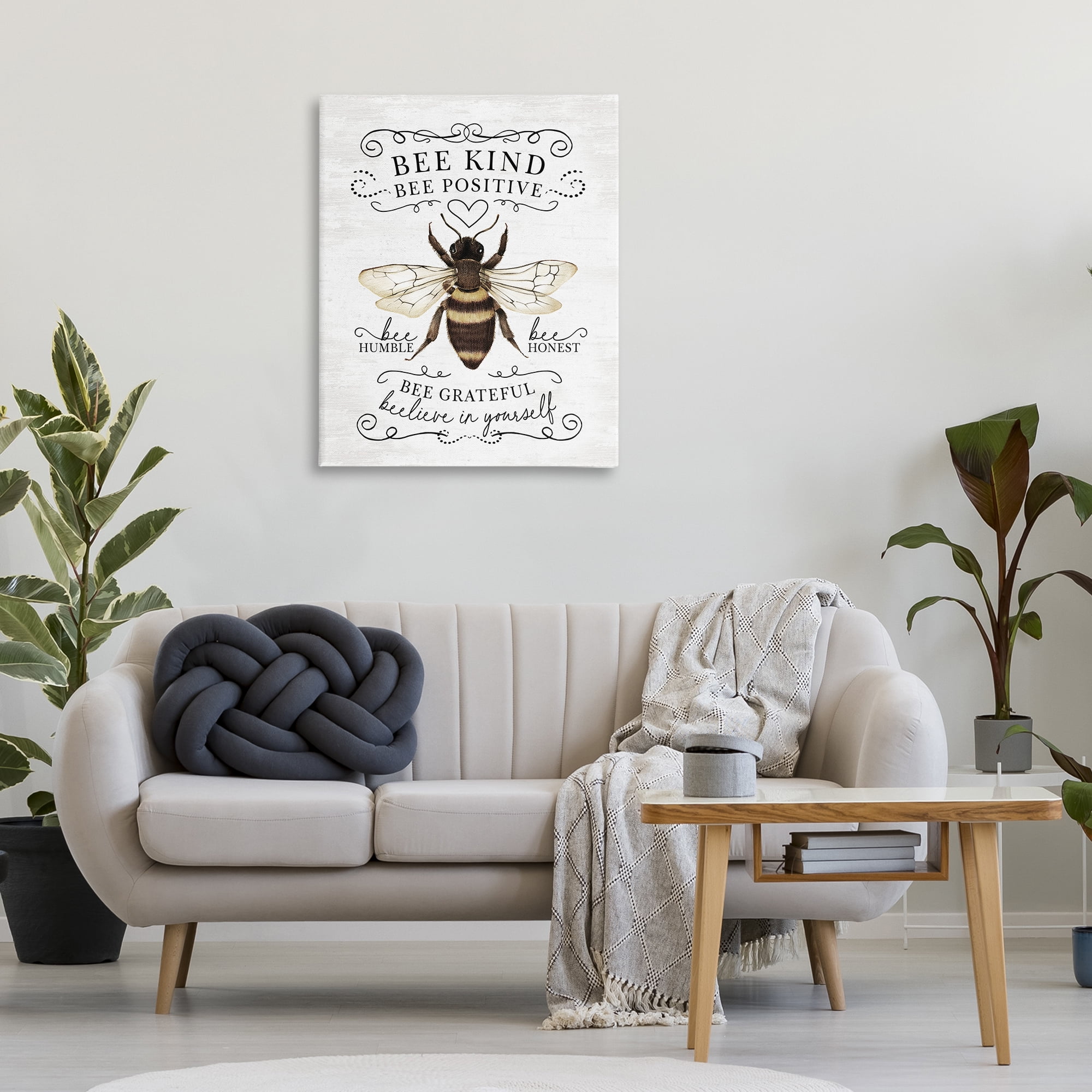 Stupell Industries Vintage Bee Phrases Animals & Insects Painting Gallery Wrapped Canvas Art Print Wall Art, 30 x 40