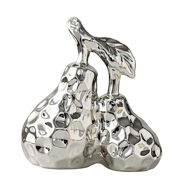Decoración de pera Cerámica Decoración de pera Galvanizada Artesanía creativa Figura Fruta L dorada