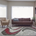 thumbnail image 2 of Ladole Rugs Innovative Spirals Abstract Pattern Area Rug Carpet in Red Grey Black, 5x8 (5'3" x 7'6", 160cm x 230cm), 2 of 5