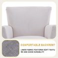 thumbnail image 6 of Accent Chair, Accent Chairs for Living Room with Backrest & Armrest, Upholstered Living Room Chairs in Linen Fabric, Comfy Armchair Reading Chair for Bedroom, Small Space, Reading Room, Office, White, 6 of 9