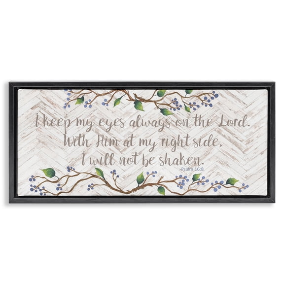Stupell Industries Traditional Eyes On The Lord Black Floating Frame Canvas Art, 25 x 11, by Elizabeth Medley