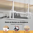 thumbnail image 4 of 13.4 Pulgadas Bandeja Para Cables,Bandeja De Gestión Cables Debajo Del Computadora,Sin Taladro,Adecuado Oficinas,Dormitorios,Cocinas,Etc (Blanco) Blanco, 4 of 6