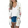 thumbnail image 2 of Women's Plus Size Cardigan Casual Long Sleeve Fashion Casual Printing Pocket Cardigan Tops Blouse Beach on Clearance, 2 of 5