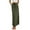 Army Green, variant on Women’s High Waist Maxi Skirt with Adjustable Drawstring Waistband and Side Slit Long Straight Hem Casual Style Black XL