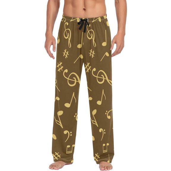 GZHJMY Golden Music Notes Pajama Pants For Men, Men's Separate Bottoms, Lounge Pants with Pockets, Christmas New Year Birthday Gifts, XX-Large, Christmas New Year Birthday Gifts, XX-Large