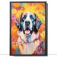 thumbnail image 2 of Thuan Saint Bernard Dog Flower Art Print Canvas, Wall art Painting Decor, Puppy Pop Art Home Decor Artwork For Bedroom Living Room Bathroom Decor, Puppies Colorful Photo, 2 of 6
