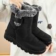 thumbnail image 4 of Tao Tao Women Men Lightweight Snow Boots Winter Anti-Slip Ankle Booties Waterproof Slip On Warm Fur Lined Sneaker Black 36, 4 of 6