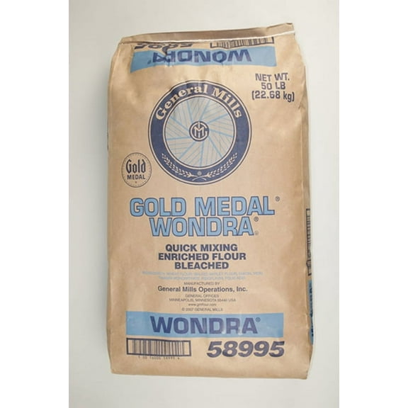 Wondra Bleached Enriched Malted Quick Mixing Instant Flour, 50 Pound.