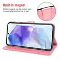 thumbnail image 6 of Asuwish Compatible with Samsung Galaxy A55 5G Wallet Phone Case and Tempered Glass Screen Protector Flip Credit Card Holder Stand Mandala Flower Cell Cover for A 55 55A A555G Women Men Pink, 6 of 8