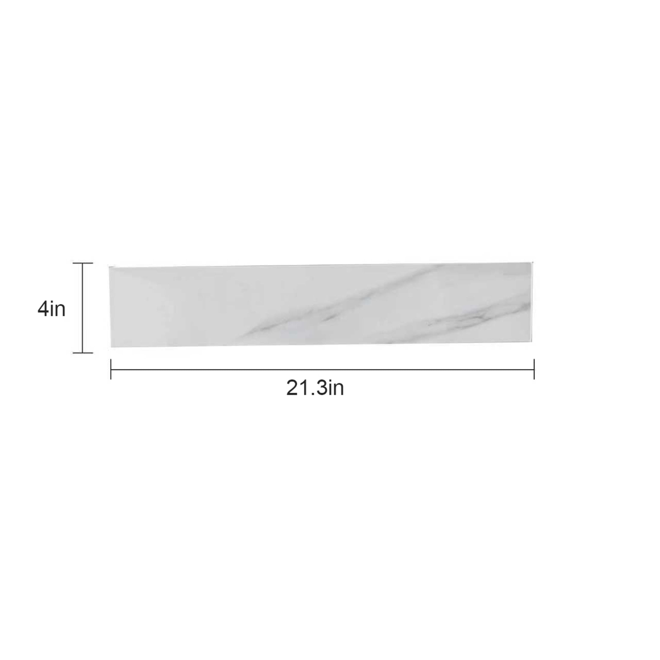 Noble House 21.3-Inch Sintered Stone Side Splash for Bathroom Vanity Top, White