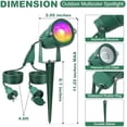 thumbnail image 2 of 4 Pack RGB Spotlight Outdoor for Christmas Waterproof LED Landscape Lighting with Timer 10 FT Power Extension Cord, 120V Remote Control Color Changing Spotlights for Yard Garden Lawn Green Green, 2 of 5