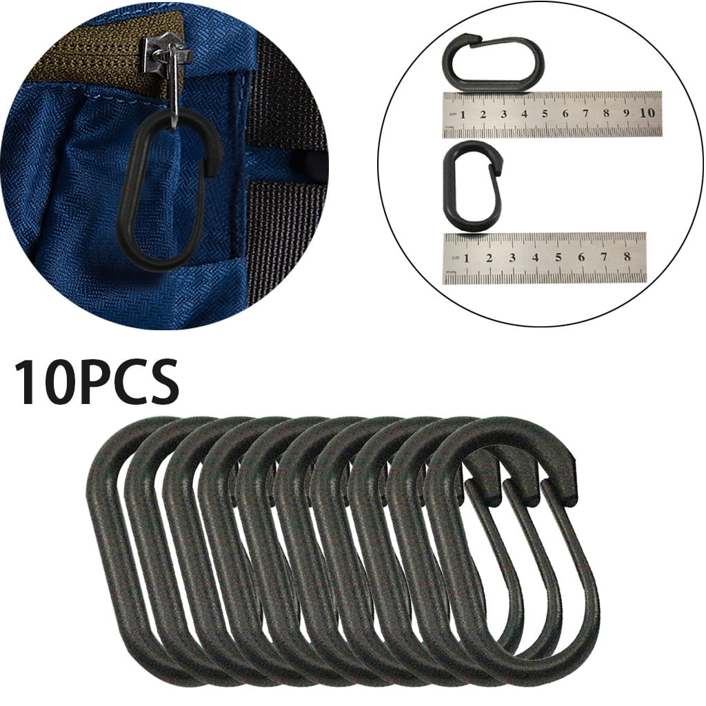 5 Pcs Outdoor Plastic Carabiner D-Ring Key Chain Clip Hook 