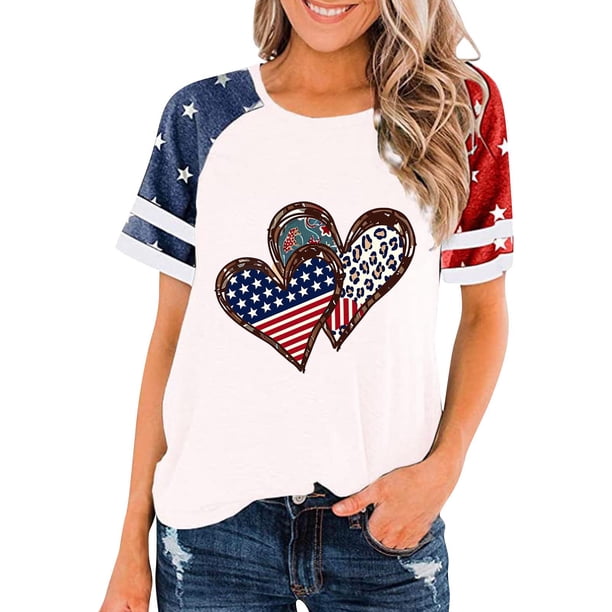 Top Plisado Gradiente de las Mujeres, Cuello de la Tripulación Manga Corta Blusa Suelta para el Hogar Y el Uso Diario, Ligera Túnica de Moda Casual