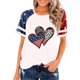 thumbnail image 1 of Top Plisado Gradiente de las Mujeres, Cuello de la Tripulación Manga Corta Blusa Suelta para el Hogar Y el Uso Diario, Ligera Túnica de Moda Casual, 1 of 2