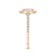 thumbnail image 5 of ANGARA Natural Oval 1.1 ct Morganite Halo Ring with Diamond Accents in 14K Rose Gold for Women | Birthday, Anniversary, Jewelry Gift for Women | Natural Morganite Ring, 5 of 11