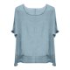 thumbnail image 4 of Karight Women‘s Linen Cotton Oversized Tunic Top Short Sleeve High Low Plus Size Casual Blouse for Summer, 4 of 4