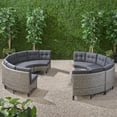 thumbnail image 2 of GDF Studio Manantial Manantial Outdoor Wicker 8 Seater Round Sofa Set with Cushions, 2 of 9