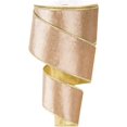 thumbnail image 2 of Cinta de terciopelo navideña de 2,5 pulgadas x 10 yardas, cinta con cable de 2,5 pulgadas de ancho para decoración de manualidades navideñas, manualidades de embalaje (oro champán), 2 of 4