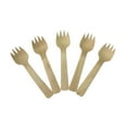 thumbnail image 1 of 100pcs Disposable Wooden Forks Wood Spork Tableware Party Supplies for Cake Dessert Cheese, 1 of 9