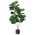 thumbnail image 3 of Artificial Fiddle Leaf Fig Tree 4/5/6ft Tall Fake Ficus Tree for Home Decor Faux Lyrata Plants Green Tree with Pot for Indoor Outdoor Home Office Living Room Bathroom Decor, 3 of 7