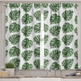 thumbnail image 2 of Ambesonne Green Leaf Valance & Curtain, Palm Leaves Nature, 55"x36", White and Green, 2 of 6