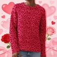 thumbnail image 2 of VISALY Valentine sweater Plus Love Print Heart Sweater with Bow Dressy Tops Casual Sweaters Loose Sweaters Patterned Sweater Base Sweater Pullover Sweaters Plus Size Sweaters Tunic Sweaters Red Xl, 2 of 9