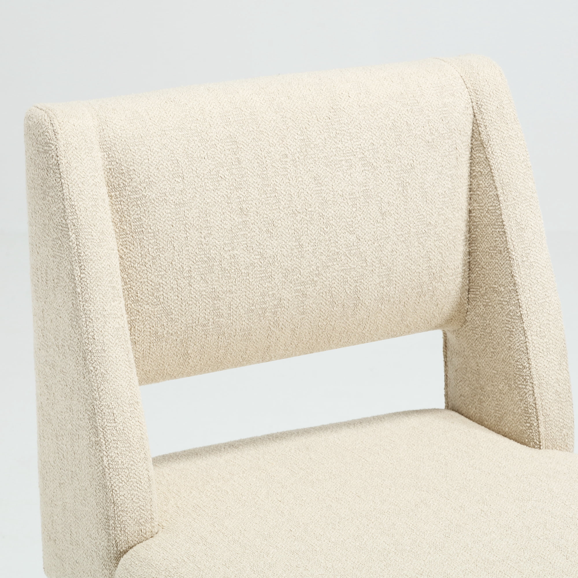 Zesthouse 18.3" Modern Dining Chairs Set of 4, Linen Fabric Dining Room Chairs with High Back and Metal Legs, Armless Upholstered Side Chair for Dining Room Kitchen, Beige