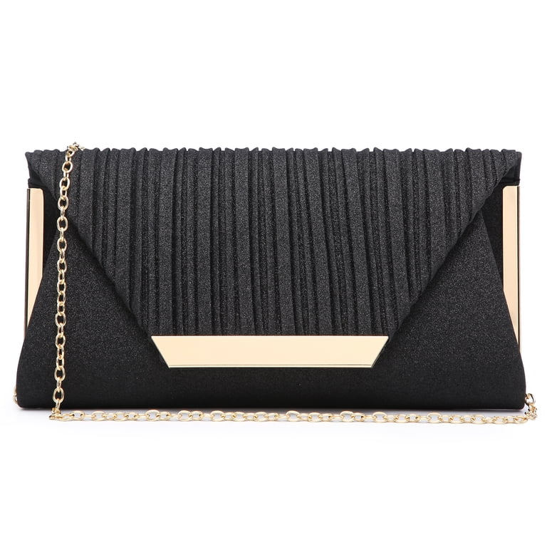 Dasein Glitter Clutch, Black Polyester Evening Bag photo 1