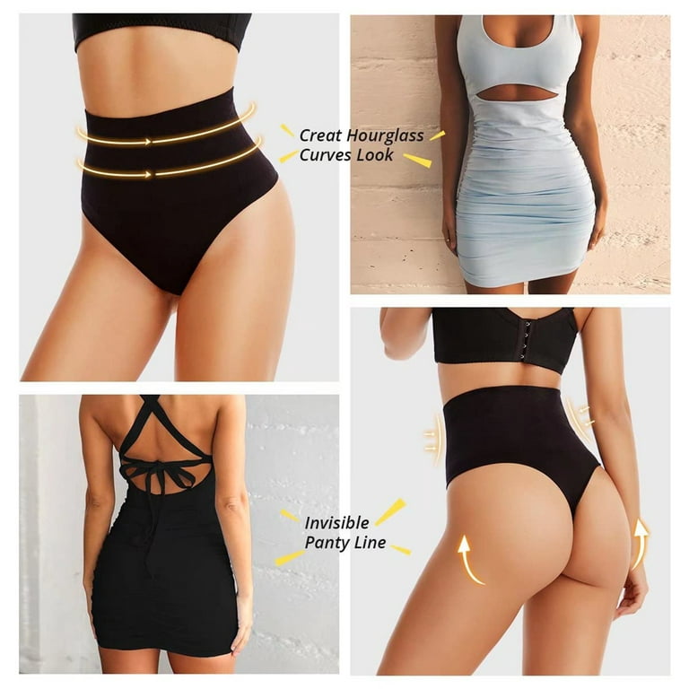lystmrge Long Length Long Waist Trainer Body Sheer Tummy Control Underwear  For Women Firm Tummy Support Shaping Thong High Waist Shapewear Panties