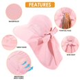 thumbnail image 6 of Minzimin Womens Sun Hat UV Protection, Foldable Waterproof Wide Brim Bucket Hats with Neck Flap for Summer Beach Fishing Hiking, 6 of 7