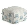 thumbnail image 2 of French 75 22" x 22" x 16" Beige & Green Pouf, 2 of 6