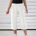 thumbnail image 6 of Kids Wide Leg Capris Pants Boys Girls Wide Leg Casual Cropped Pants Elastic Waist Athletic Trousers 13T, 6 of 6