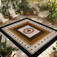 thumbnail image 2 of Outdoor Rug 3x5 ft Weatern Texas Star Brown Outdoor Large Area Rug Non Slip Rubber Rustic Wheat Ears Front Door Mat RV Rug Camping Carpet Patio Outdoor Rugs for Backyard Balcony Deck Porch Indoor, 2 of 9