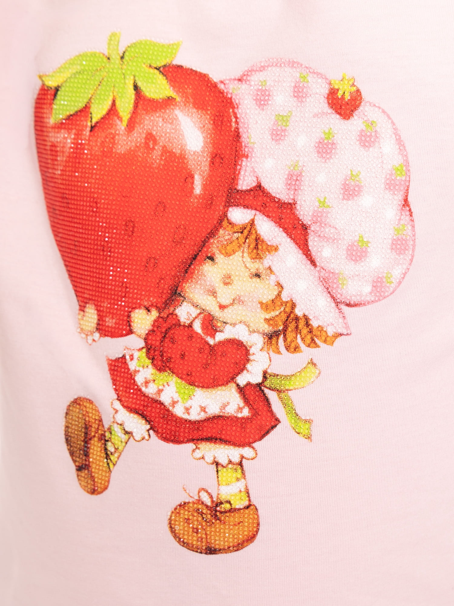 Strawberry Shortcake Girls Embellished Graphic Tee with Short Sleeves, Sizes 4-16