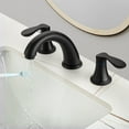 thumbnail image 4 of Bathroom Sink Faucet, 8 Inch Widespread Bathroom Faucet with 2 Lever Handles, 3 Hole Low Arc Basin Sink Faucet with Pop-Up Drain and Cupc Water Supply Lines, 4 of 6