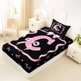 thumbnail image 4 of Erosebridal Girls Bow C Letter Twin Sheet Sets, Watercolor Love Heart Bedding, 3-Piece, 4 of 5