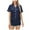 Navy, variant on FAWUUDO Womens Silk Satin Pajamas Set Short Sleeve Sleepwear Soft Button Down Loungewear Two-piece Pjs Sets