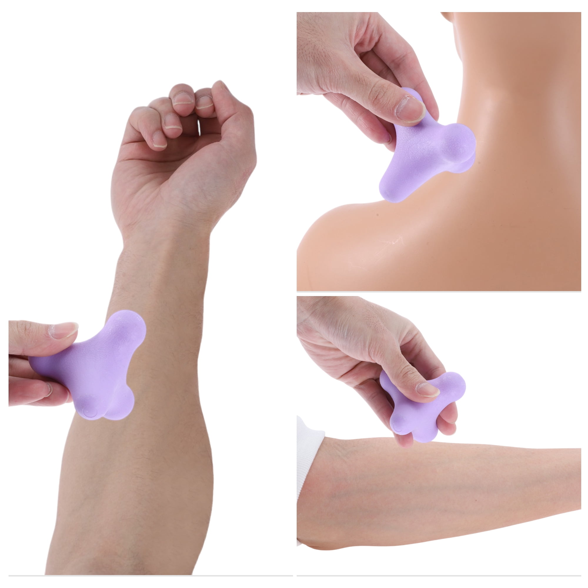 Unique Bargains 4-Corner Massage Ball Manual for Stress Ease Purple