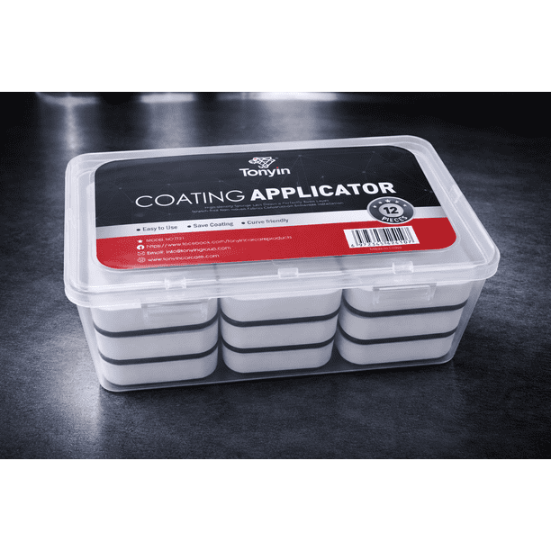 Tonyin Coating Applicator Esponjas Aplicadoras para Auto 12 Piezas | Almohadillas para Cera, Selladores y Recubrimientos | Detailing Automotriz