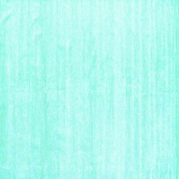 Ahgly Company Indoor Square Solid Turquoise Blue Modern Area Rugs, 7' Square