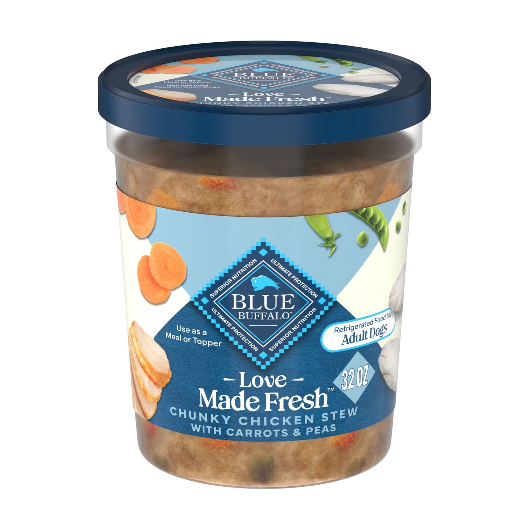 Blue Buffalo Love Made Fresh Refrigerated Adult Fresh Dog Food, Chicken Stew, 2lb Tub