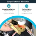 thumbnail image 4 of Eastman Dishwasher Installation Kit, 3/8 Inch Compression, 3/8 Inch MIP Elbow, 3/4 Inch FHT Elbow, 8 ft Braided Stainless Steel Dishwasher Connectors, 41059, 4 of 6
