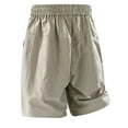 thumbnail image 4 of YLSDY Men's Casual Baggy Shorts Drawstring Waist Outdoor Workout Work Short Lightweight Cargo Shorts with Zipper Pockets Khaki L, 4 of 7
