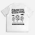 thumbnail image 3 of Short Sleeve Cotton 'Growing With God' Tee – Women’s Christian Philippians 1:6 Graphic Tops, 3 of 6