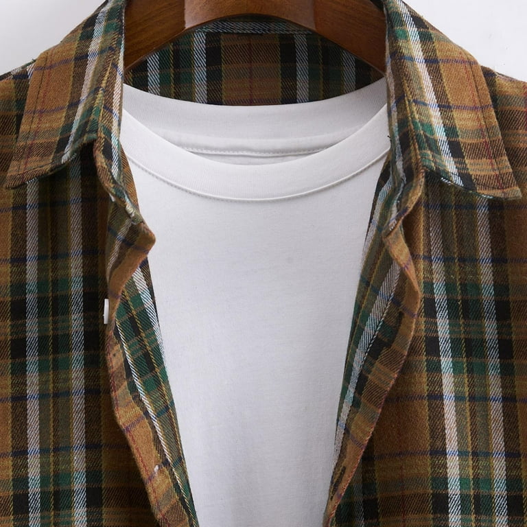 ZCFZJW Mens Plaid Button Down Shirts Casual Long Sleeve ZCFZJW Mens Plaid Button Down Shirts Casual Long Sleeve