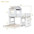 thumbnail image 6 of CRO Decor Wooden Twin Over Full Bunk Bed Loft Bed with Ladder  (White), 6 of 11