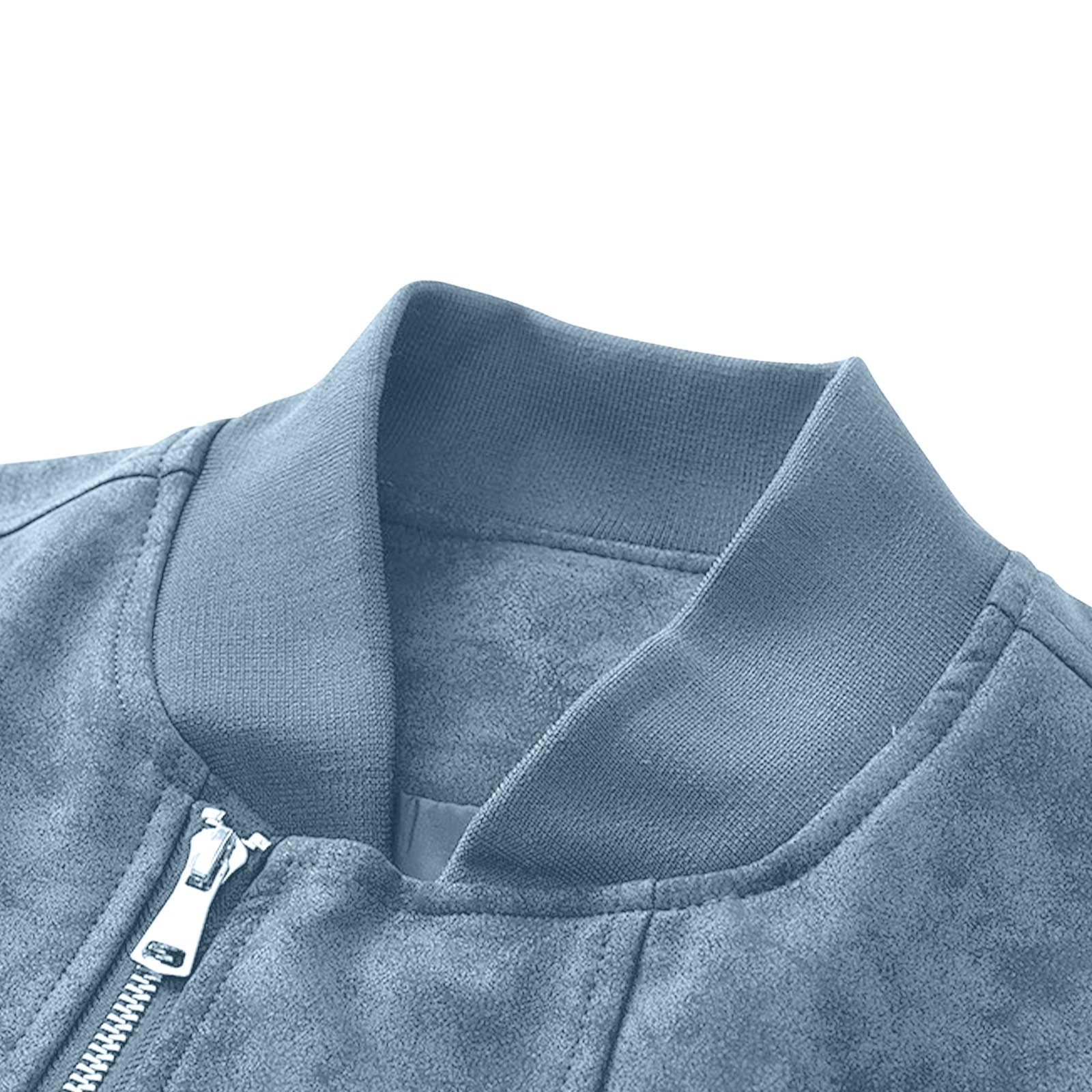 RYDCOT Mens Winter Leather Jacket Solid Color Zipper Warm Coat Stand up Collar PU Leather Jacket Fashion Outerwear Blue XXXL(XXXL)