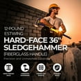 thumbnail image 3 of Estwing 12 Pound Head Hard Face Sledge Hammer w/36 Inch Fiberglass Handle, 3 of 8