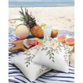 thumbnail image 3 of Pack of 2 Outdoor Pillow Covers, Spring Summer Green Leaves Farmhouse Style Plants Floral Yellow Flowers Waterproof Square Throw Pillowcase Cushion Decorative Pillow Covers for Couch Patio, 24x24 in, 3 of 6