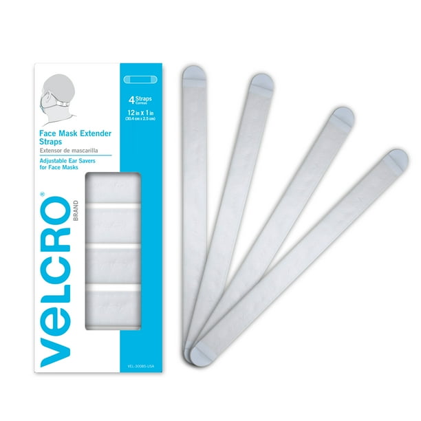 VELCRO® Brand Face Mask Extender Straps 4pk, White